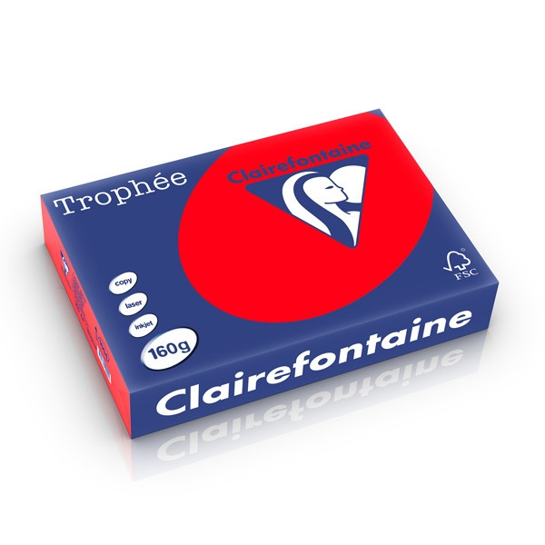 Clairefontaine gekleurd papier koraalrood 160 g/m² A4 (250 vellen) 1004C 250256 - 1