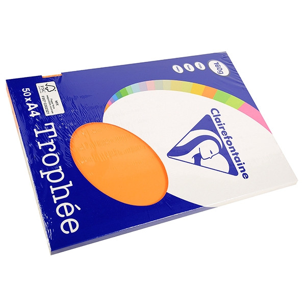 Clairefontaine gekleurd papier oranje 160 g/m² A4 (50 vellen) 4158C 250022 - 1