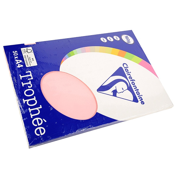 Clairefontaine gekleurd papier roze 160 g/m² A4 (50 vellen) 4153C 250019 - 1