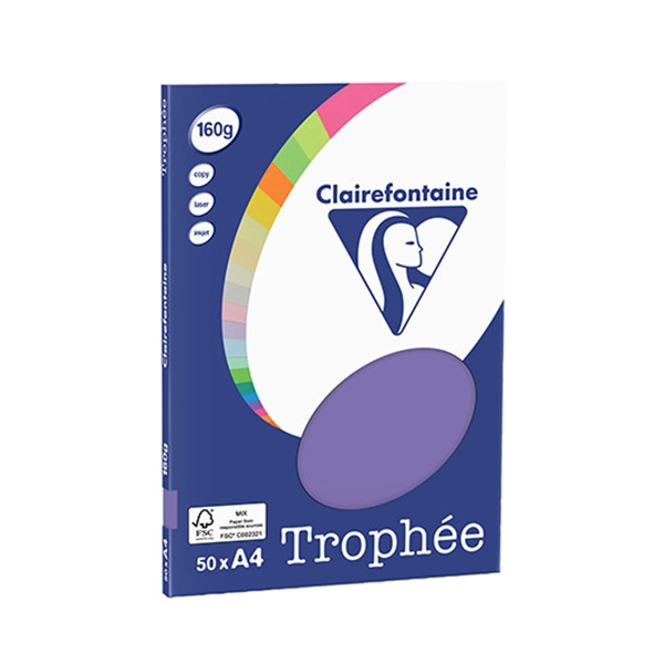 Clairefontaine gekleurd papier violet 160 g/m² A4 (50 vellen) 4166C 250068 - 1