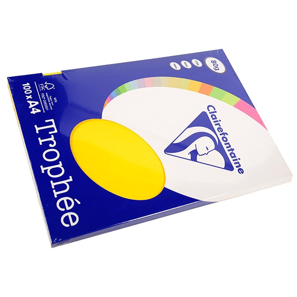Clairefontaine gekleurd papier zonnegeel 80 g/m² A4 (100 vellen) 4117C 250010 - 1