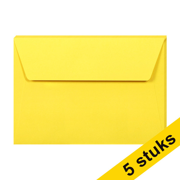 Clairefontaine gekleurde enveloppen intens geel C6 120 g/m² (5 stuks) 26566C 250331 - 1