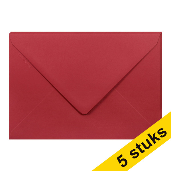 Tutor Niet genoeg terugtrekken Clairefontaine gekleurde enveloppen intens rood C5 120 g/m² (5 stuks)  Clairefontaine 123inkt.be