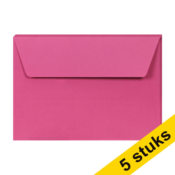 Clairefontaine gekleurde enveloppen intens roze C6 120 g/m² (5 stuks) 26576C 250333 - 1