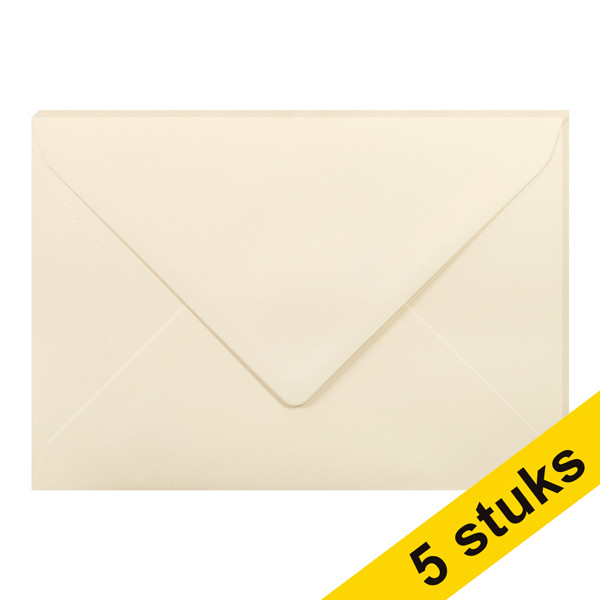 Clairefontaine gekleurde enveloppen ivoor C5 120 g/m² (5 stuks) 26442C 250340 - 1