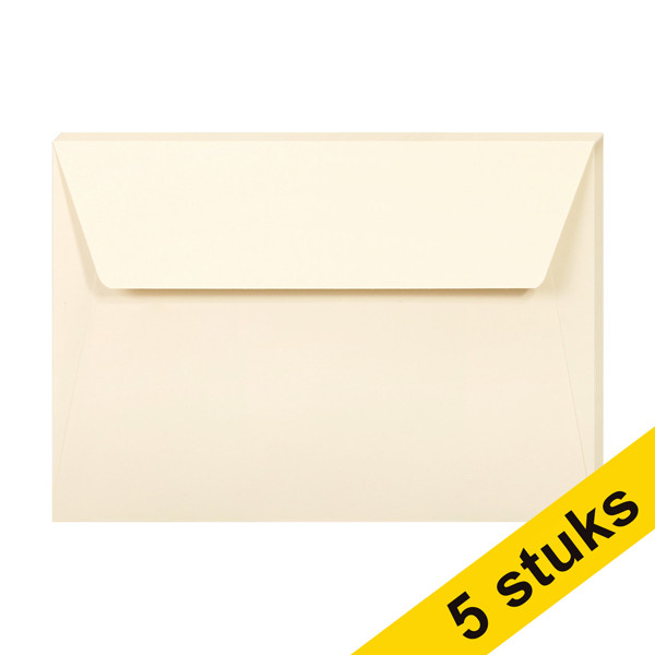 Clairefontaine gekleurde enveloppen ivoor C6 120 g/m² (5 stuks) 26446C 250328 - 1