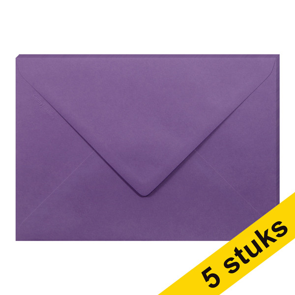 Stier Onenigheid maïs Clairefontaine gekleurde enveloppen lila C5 120 g/m² (5 stuks)  Clairefontaine 123inkt.be