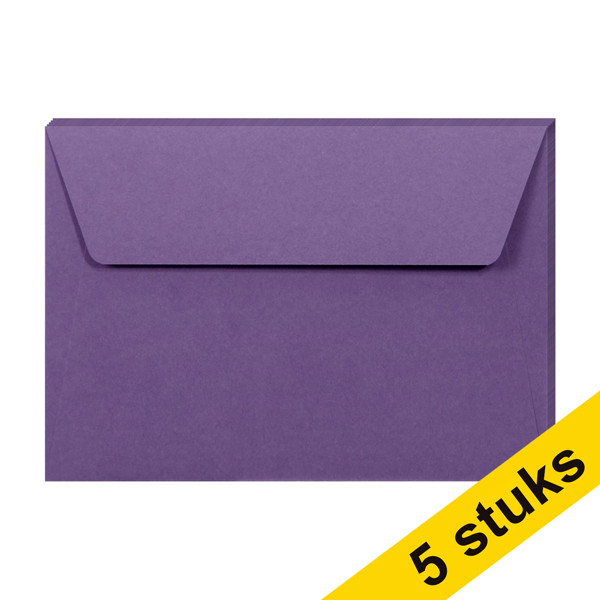 Clairefontaine gekleurde enveloppen lila C6 120 g/m² (5 stuks) 26606C 250334 - 1