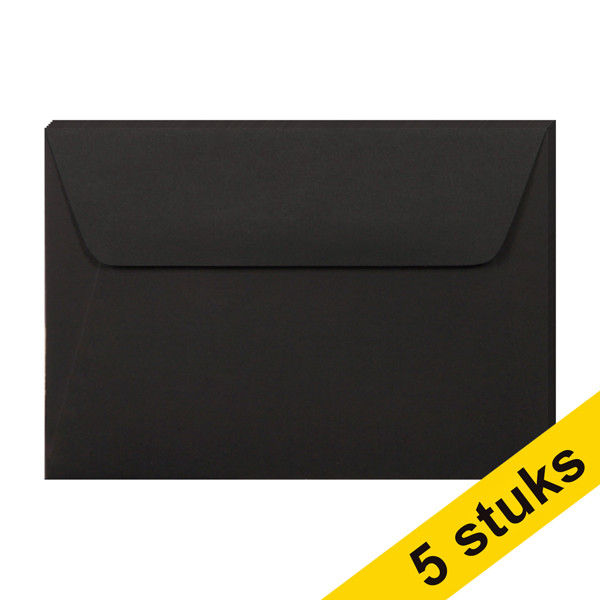 Clairefontaine gekleurde enveloppen zwart C6 120 g/m² (5 stuks) 26836C 250336 - 1