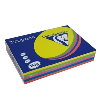 Clairefontaine multipack intens geel/groen/oranje/blauw/roze 160 g/m² (5 x 50 vellen) 1713 250030