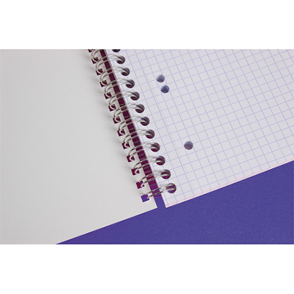 Clairefontaine spiraalschrift A5+ geruit 90 g/m² 80 vellen assorti 5 stuks 8572C 250439 - 2