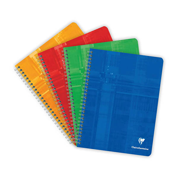 Clairefontaine spiraalschrift A5 90 g/m² 50 vellen geruit 5 mm assorti  (10 stuks) 404575 - 1