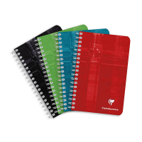 Clairefontaine spiraalschrift A6 110 x 170 mm 90 g/m² 90 vellen geruit 5 mm assorti (5 stuks) 404566