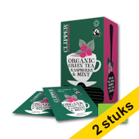 Clipper Aanbieding: 2x Clipper Bio Green Tea Raspberry Mint (6 x 25 stuks)  423973