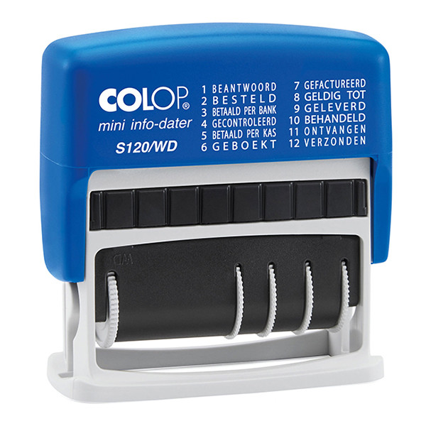 Colop S120/WD tekst- en datumstempel zelfinktend blauw/rood (NL) 104963 229149 - 1