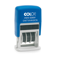 Colop S160 'Ontvangen' tekst- en datumstempel zelfinktend blauw/rood (NL) 229153