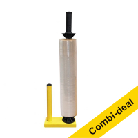 Combi-aanbieding: handafroller incl. 123inkt handwikkelfolie transparant 50 cm x 300 m 303447