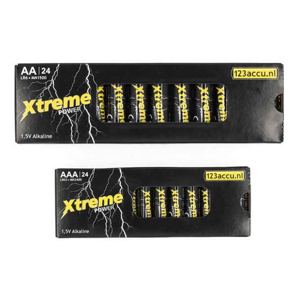Combideal: 123accu AA + AAA batterijen (2x 24 stuks) 121122 - 1