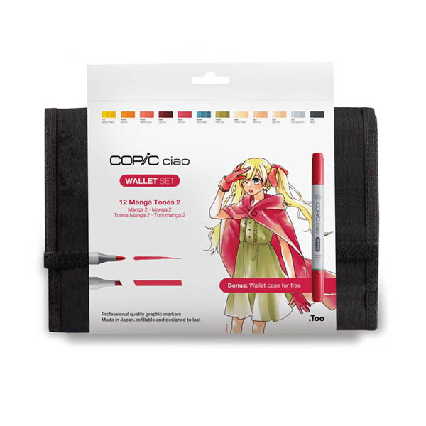 Copic Ciao markerset in map Manga Tones 2 (12 stuks) 22075732 311060 - 2