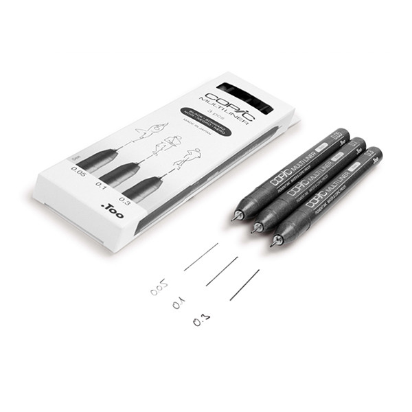 Copic Multiliner finelinerset zwart (0,05 - 0,3 mm) 3 stuks 22075631 311016 - 2