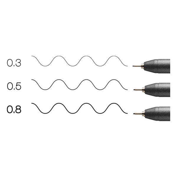 Copic Multiliner finelinerset zwart (0,3 - 0,8 mm) 3 stuks 22075630 311017 - 3