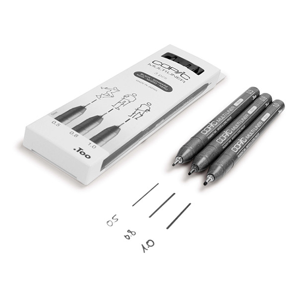 Copic Multiliner finelinerset zwart (0,5 - 1 mm) 3 stuks 22075632 311018 - 2