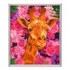 Crystal Art diamond painting foto met lijst Giraffe & Flowers 21 x 25 cm 400936 - 1