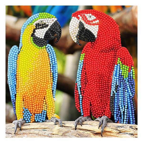 Crystal Art diamond painting kaart Parrot Friends 18 x 18 cm CCK-A76 400921 - 1