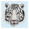 Crystal Art diamond painting kaart White Tiger Head 18 x 18 cm