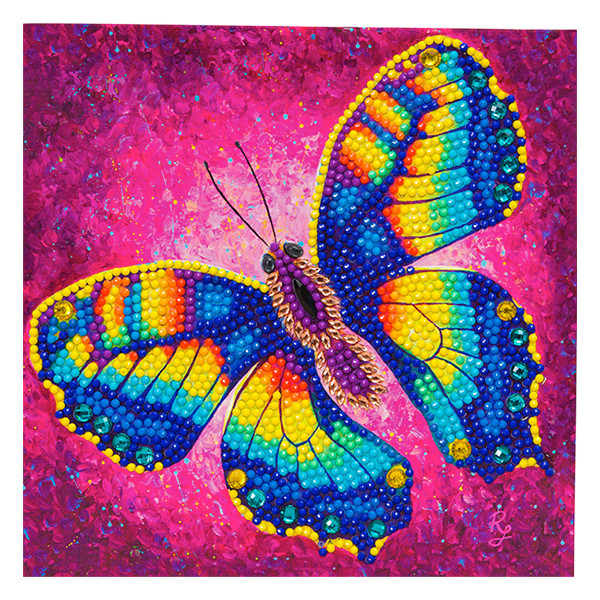 Crystal Art diamond painting kaart kit Change Butterfly 18 x 18 cm CCK-A79 400926 - 1
