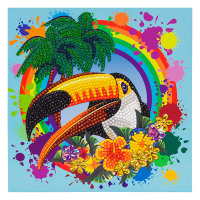 Crystal Art diamond painting kaart kit Rainbow Toucan 18 x 18 cm CCK-A78 400923