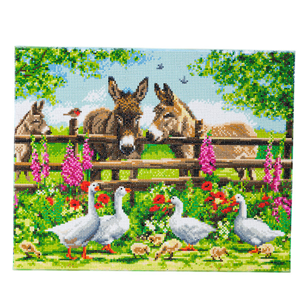 Crystal Art diamond painting kit Farmyard Family 40 x 50 cm CAK-A124L 400967 - 1