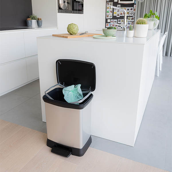 Curver Decobin vuilnisbak rechthoekig (30 liter, zilver metallic) 243884 - 3