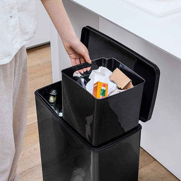 Curver Decobin vuilnisbak rechthoekig (65 liter, zilver metallic) 243886 - 4