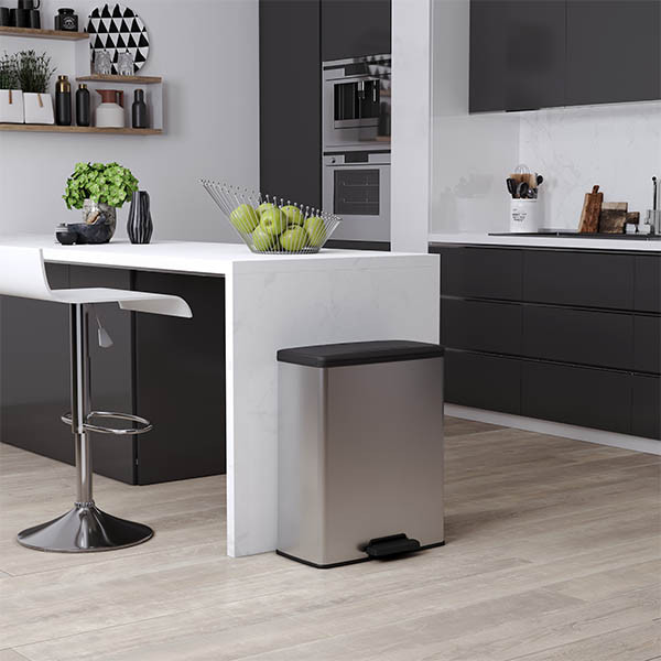 Curver Decobin vuilnisbak rechthoekig (65 liter, zilver metallic) 243886 - 5