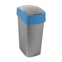 Curver Flip Bin Recycling vuilnisbak (45 liter, zilver/blauw) 243892