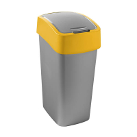 Curver Flip Bin Recycling vuilnisbak (45 liter, zilver/geel) 243890