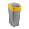 Curver Flip Bin Recycling vuilnisbak (45 liter, zilver/geel)