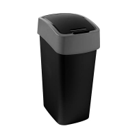 Curver Flip Bin vuilnisbak (45 liter, zwart/grijs) 243889