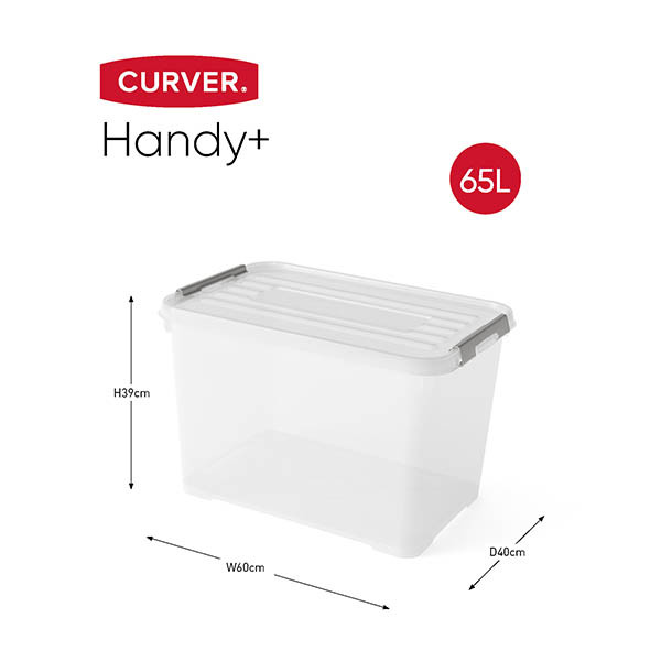 Curver Handy+ transparante opbergbox 65 liter 243879 - 2