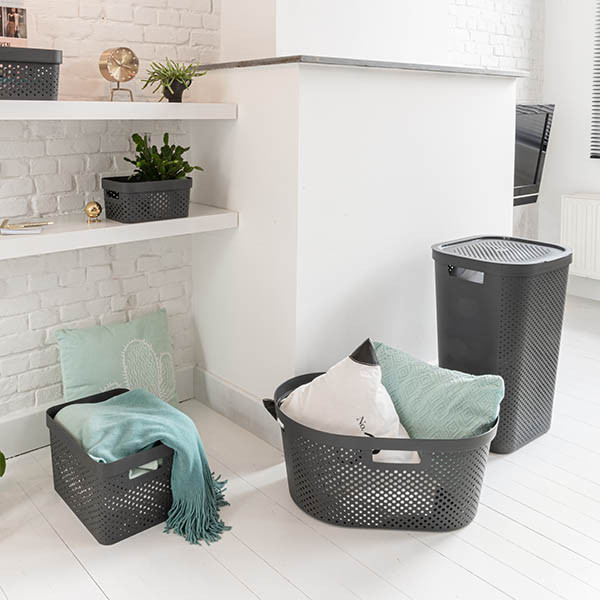 Curver Infinity recycled dots opbergbox antraciet 11 liter 243866 - 5