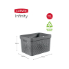 Curver Infinity recycled dots opbergbox antraciet 17 liter 243867 - 2