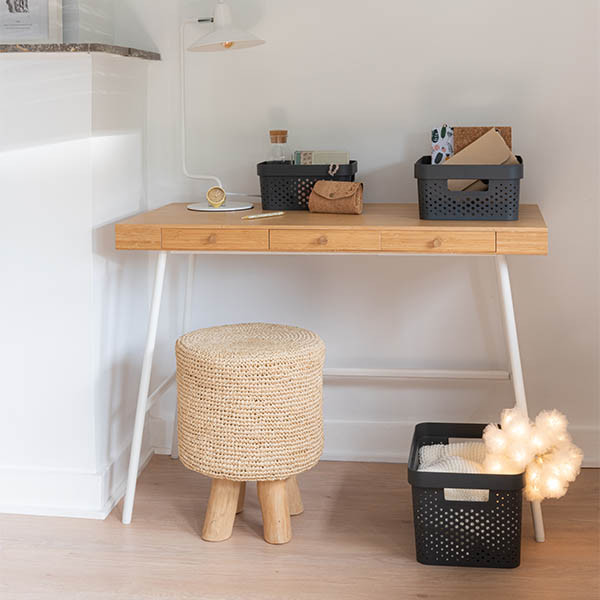 Curver Infinity recycled dots opbergbox antraciet 17 liter 243867 - 3