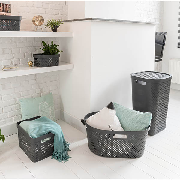 Curver Infinity recycled dots opbergbox antraciet 4,5 liter 243865 - 5