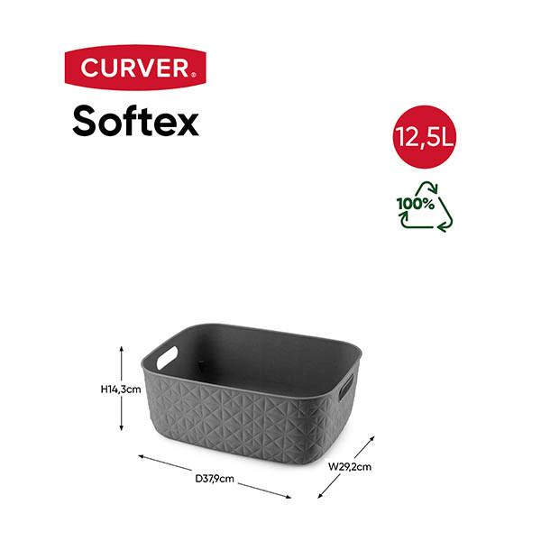 Curver Softex opbergmand M antraciet 12,5 liter 243855 - 2