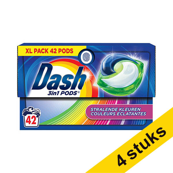 Aanbieding: 4x Dash 3-in-1 Stralende Kleuren pods (42 wasbeurten) SDA05091 - 1