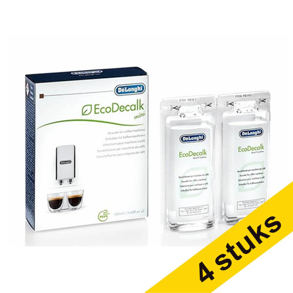 Aanbieding: 4x De'Longhi EcoDecalk ontkalker voor koffiezetapparaten (2 x 100 ml) SDE01185 - 1