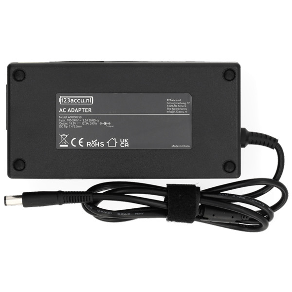 Dell adapter (19,5V, 12,3A, 240W, 123accu huismerk) ADR00259 Dell adapter (19,5V, 12,3A, 240W, 123accu huismerk) ADR00259 - 2