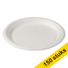Aanbieding: 3x Depa wegwerpbord suikerriet 23 cm wit (50 stuks) 402764 - 1