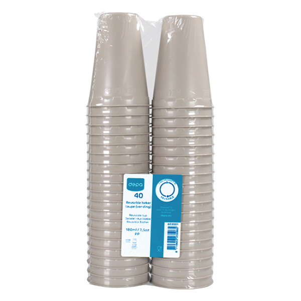 Depa herbruikbare beker taupe (40 stuks) 603001 402726 - 2